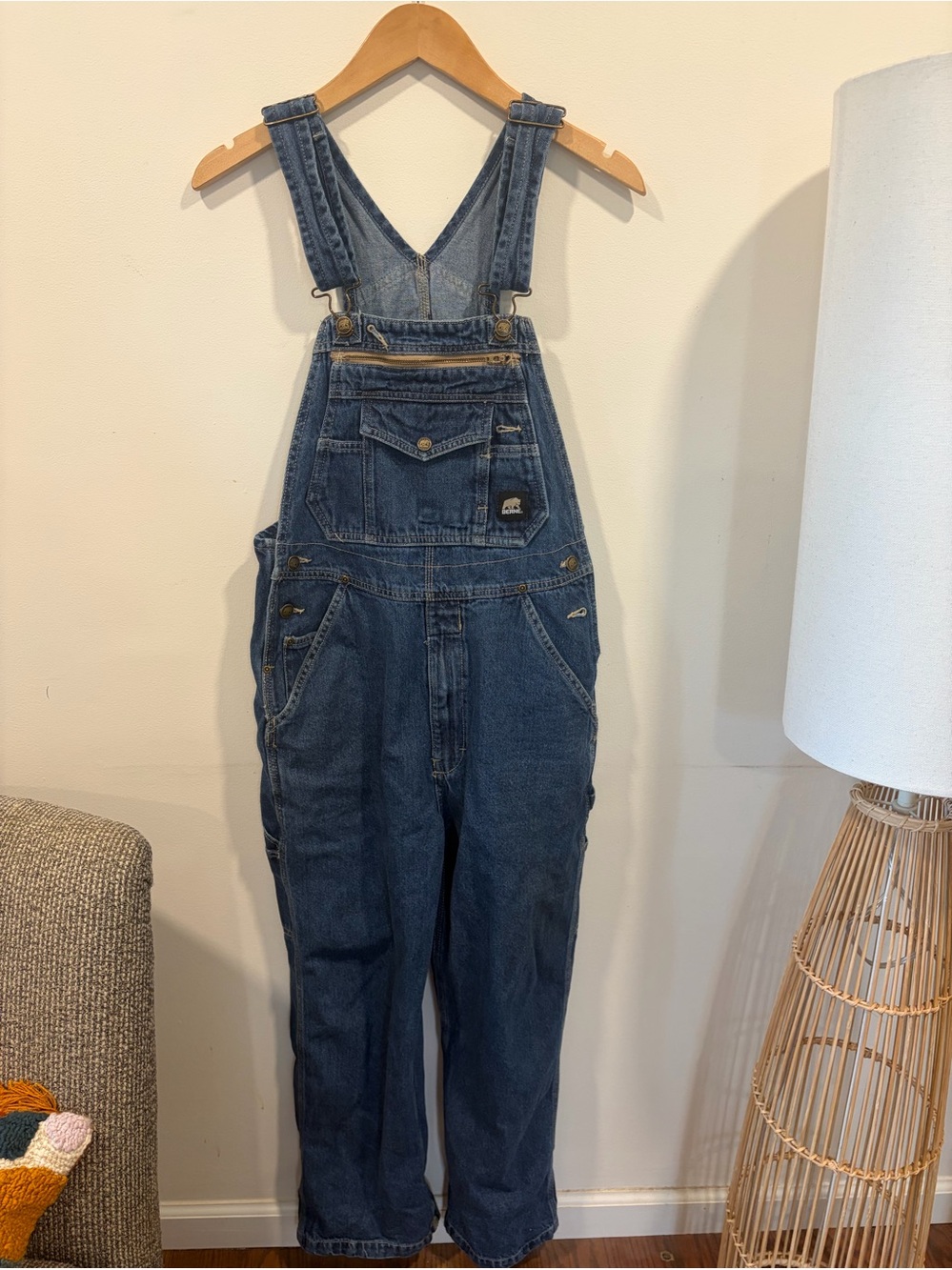 Berne Denim Bib Overalls Men’s 34x30 Carpenter Workwear Utility